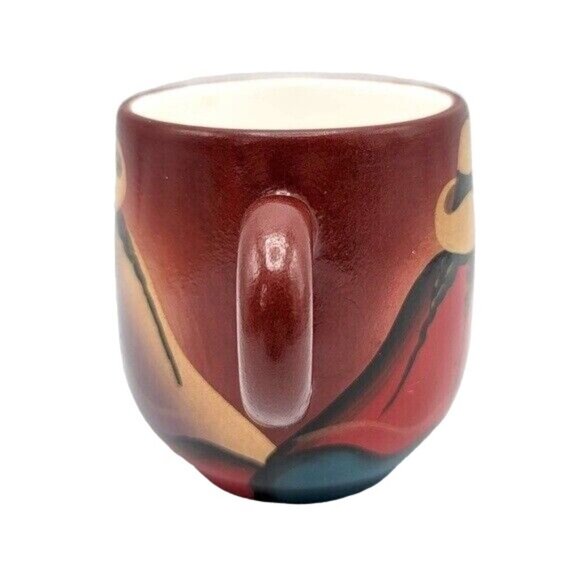 Panino Handpainted Mug Southwest Incan Style 4" Women Hats Signed by Artist - Picture 6 of 12